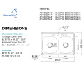 Aquacubic Bar Series Topmount en acier inoxydable à 4 trous Single Bowl Drop-In Kitchen